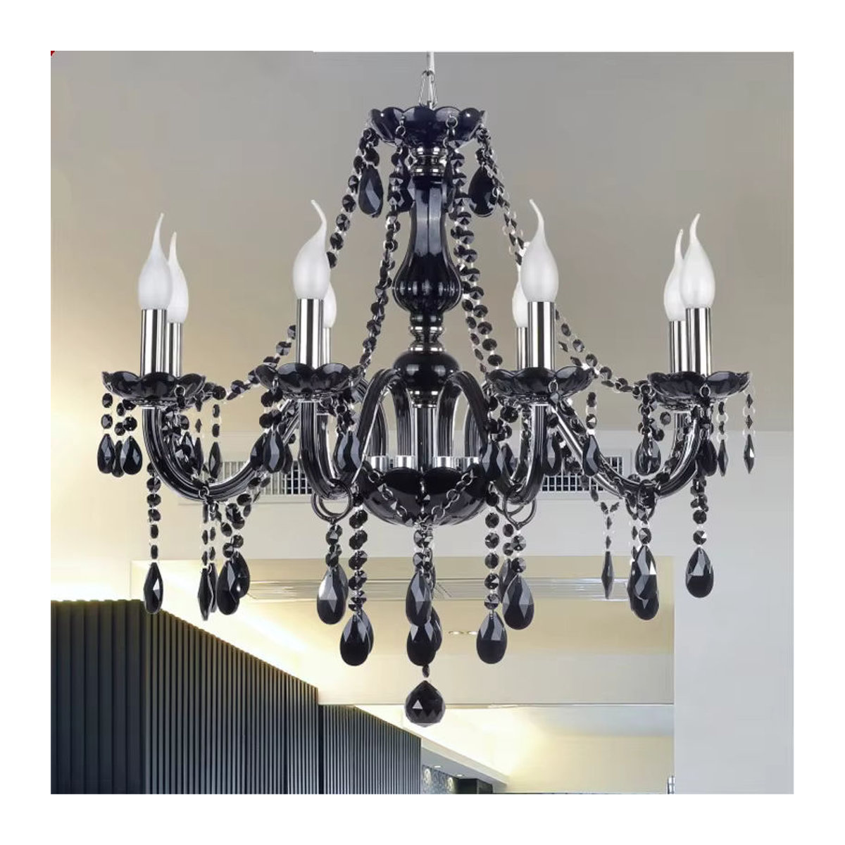 Meigheiath Kronleuchter Modern Klassisch aus K9 Kristall in Schwarz für Wohnzimmer und Schlafzimmer - Bild 2