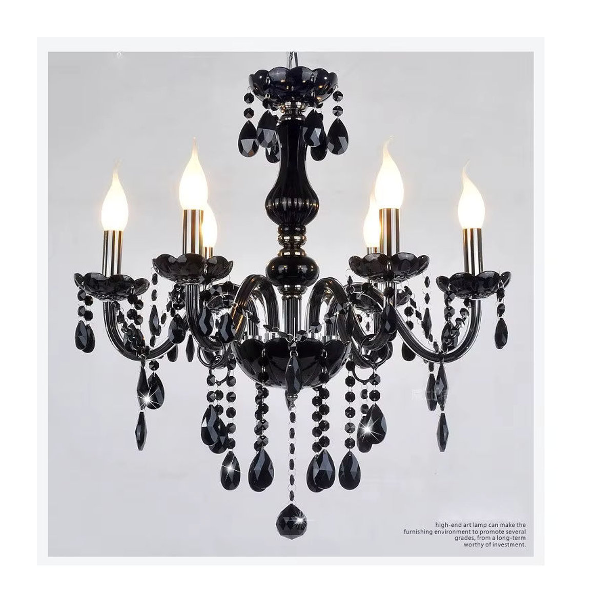 Meigheiath Kronleuchter Modern Klassisch aus K9 Kristall in Schwarz für Wohnzimmer und Schlafzimmer - Bild 5