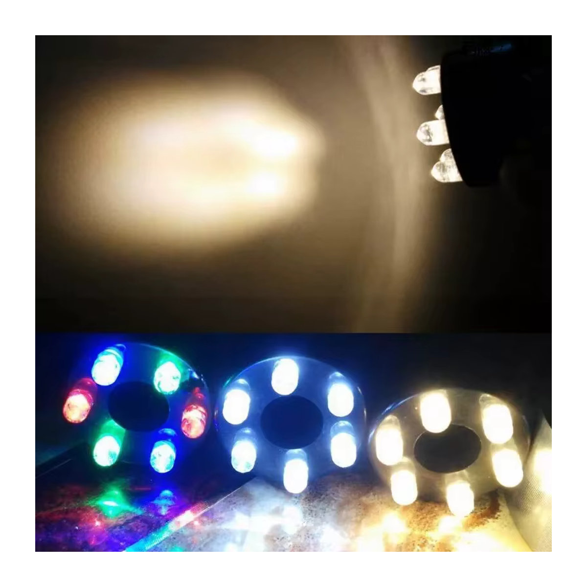 MEMEOKON Unterwasser LED Lichtring mit 6 LEDs für Brunnen und Teich, Warmweiß, 12V - Bild 3