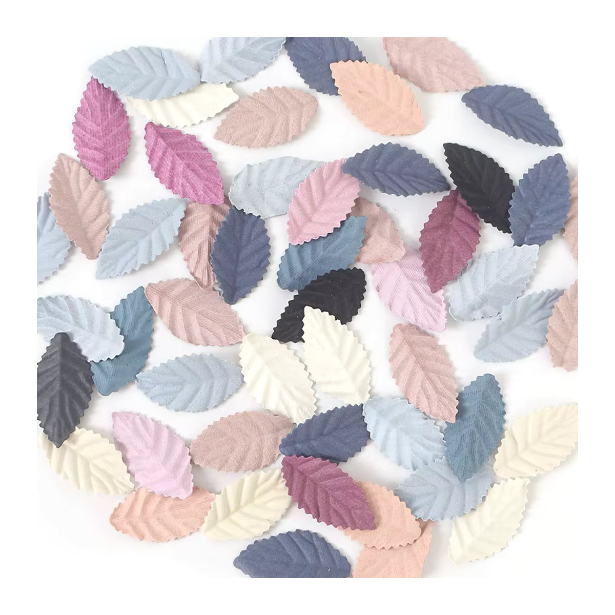 MENGHAO Künstliche Blumen und Blätter aus Textil für Hochzeit und DIY Dekoration, Beige und Mehrfarbig, 50 Stück - Bild 2