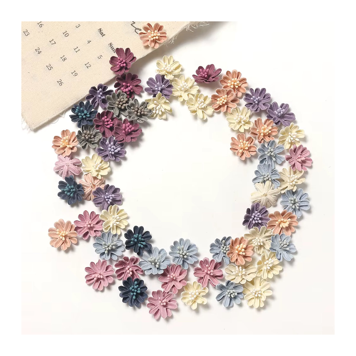 MENGHAO Künstliche Blumenköpfe aus Seide in Blau und Mehrfarbig, 2 cm Durchmesser für DIY-Handwerk und Dekoration - Bild 3