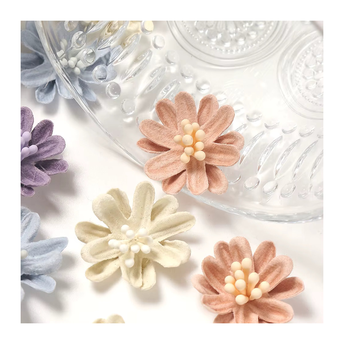 MENGHAO Künstliche Blumenköpfe aus Seide in Blau und Mehrfarbig, 2 cm Durchmesser für DIY-Handwerk und Dekoration - Bild 4