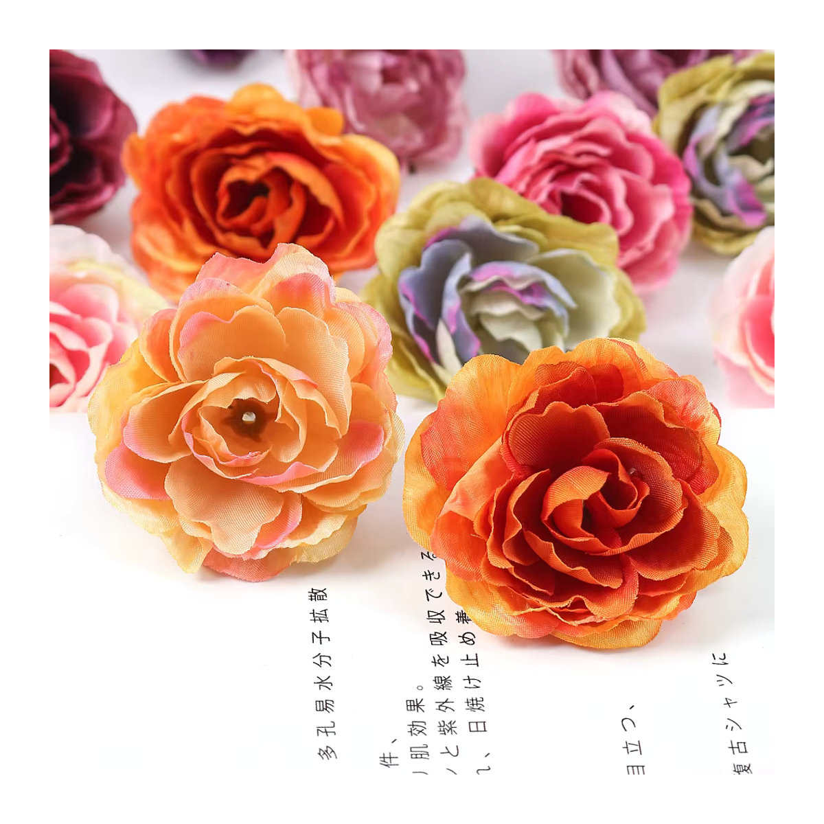 MENGHAO Künstliche Rosen aus Textil für Home Decor und Hochzeitsdekoration, 5er Set, Durchmesser: 5 cm, Farben: Rosa, Lila und Mehrfarbig - Bild 5