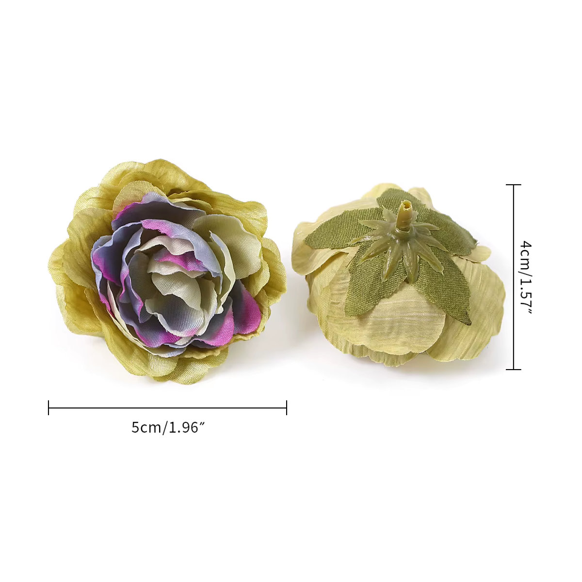 MENGHAO Künstliche Rosen aus Textil für Home Decor und Hochzeitsdekoration, 5er Set, Durchmesser: 5 cm, Farben: Rosa, Lila und Mehrfarbig - Bild 6