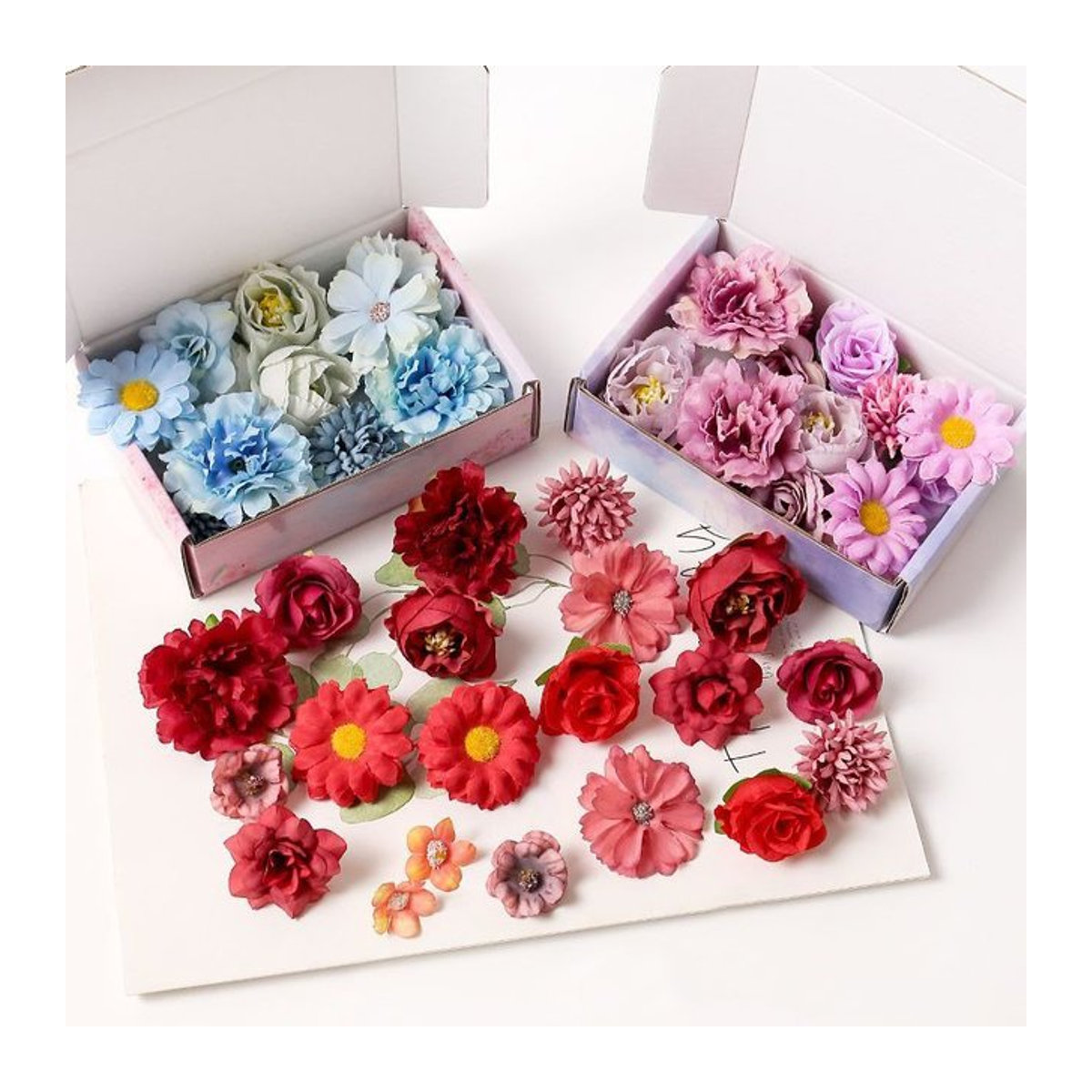 MENGHAO Künstliche Rosen aus Textil in Orange und Mehrfarbig für Hochzeitsdekoration und DIY-Handwerk - Bild 1