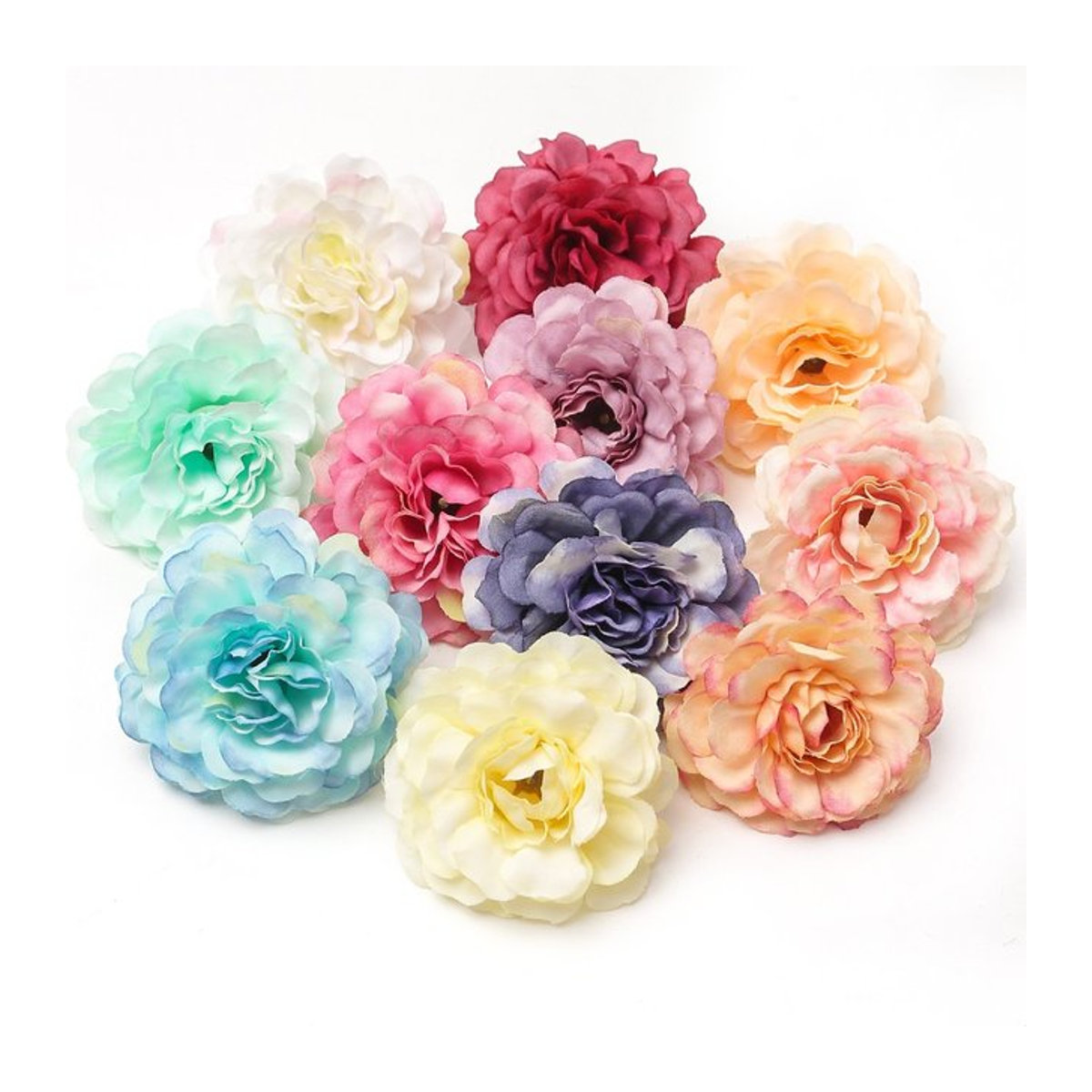 MENGHAO Künstliche Seidenrosen für Hochzeiten und DIY-Dekoration, 10 oder 20 Stück, Rot oder Mehrfarbig, Durchmesser: 4,5 cm - Bild 1