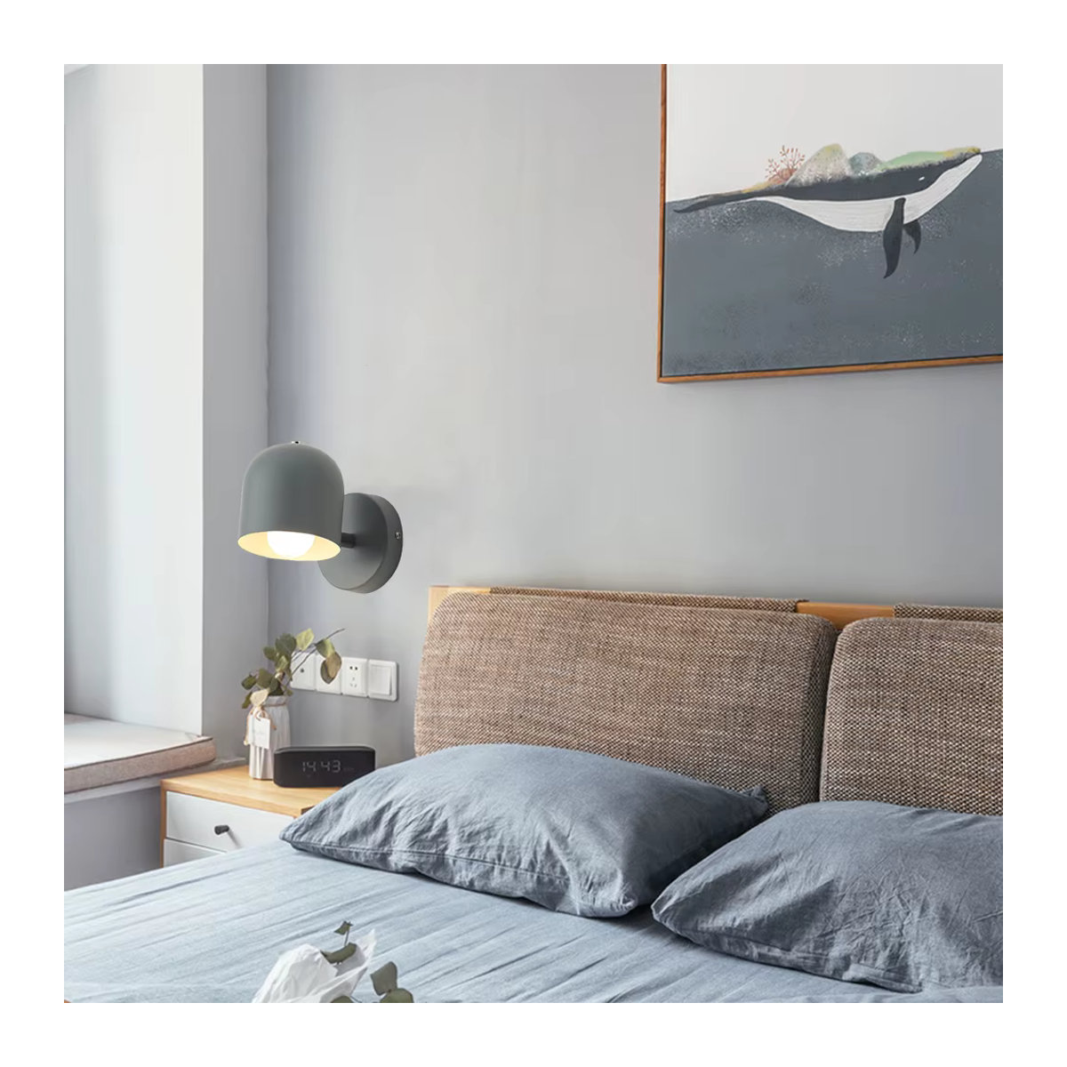 MengJay Moderne Wandleuchte aus Metall in Grün mit E27 Fassung für Schlafzimmer, Wohnzimmer und Flur - Bild 3