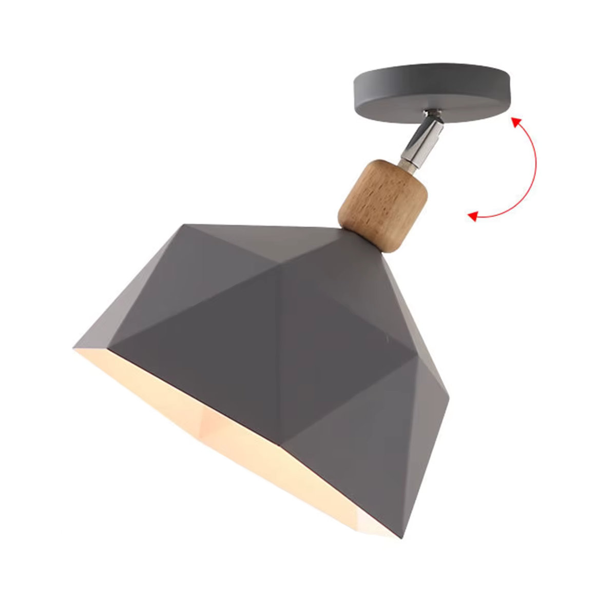 MengJay Pendelleuchte im Industrial Retro Design, graue Deckenleuchte mit E27 Fassung für dein Wohnzimmer - Bild 3