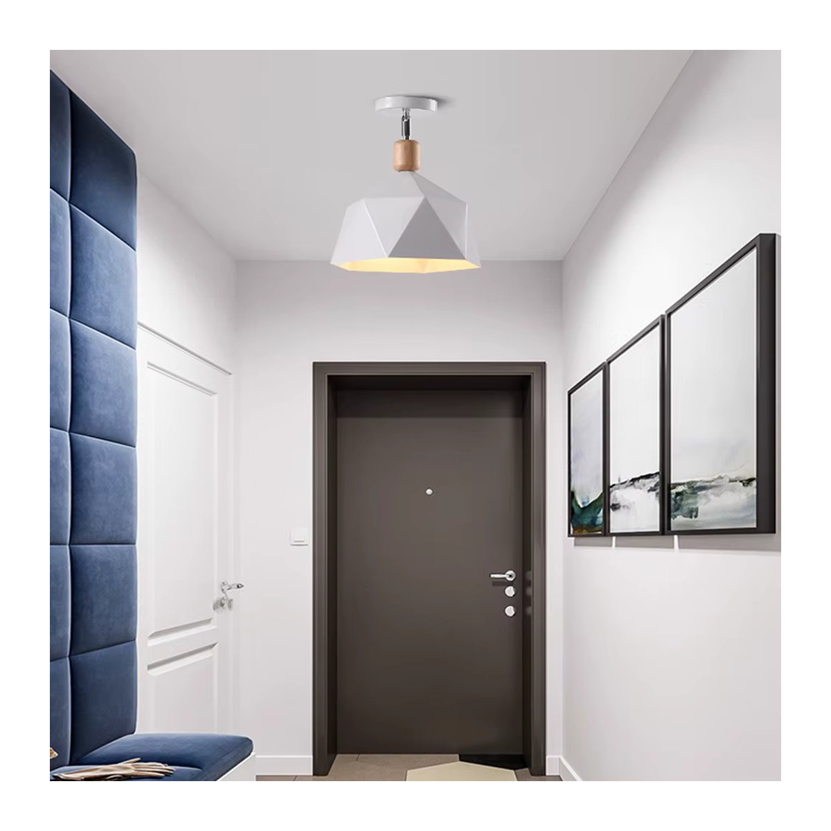 MengJay Pendelleuchte im Industrial Retro Design, graue Deckenleuchte mit E27 Fassung für dein Wohnzimmer - Bild 4