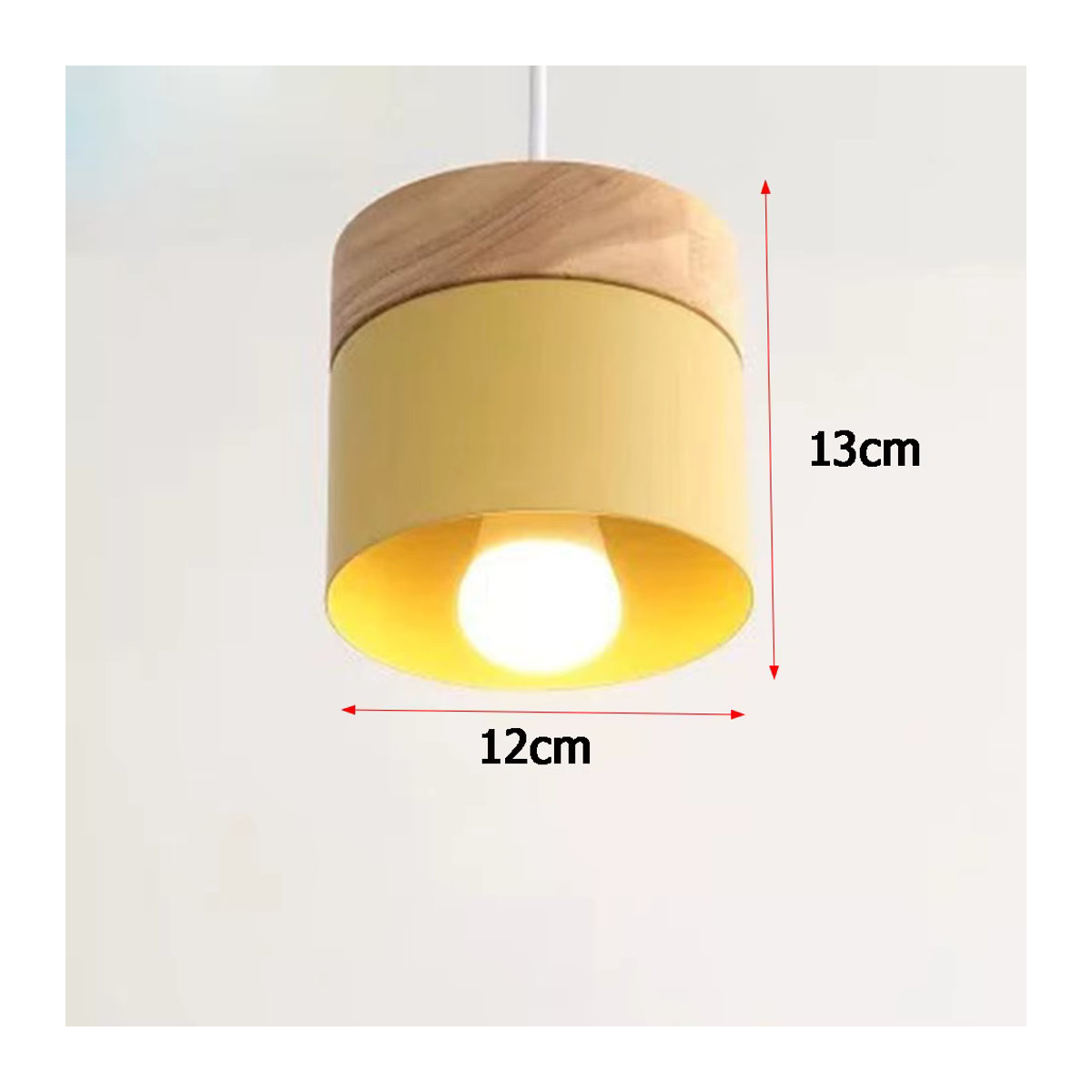 MengJay Pendelleuchte im modernen Industrie-Design mit Holz-Elementen in Schwarz - Bild 3