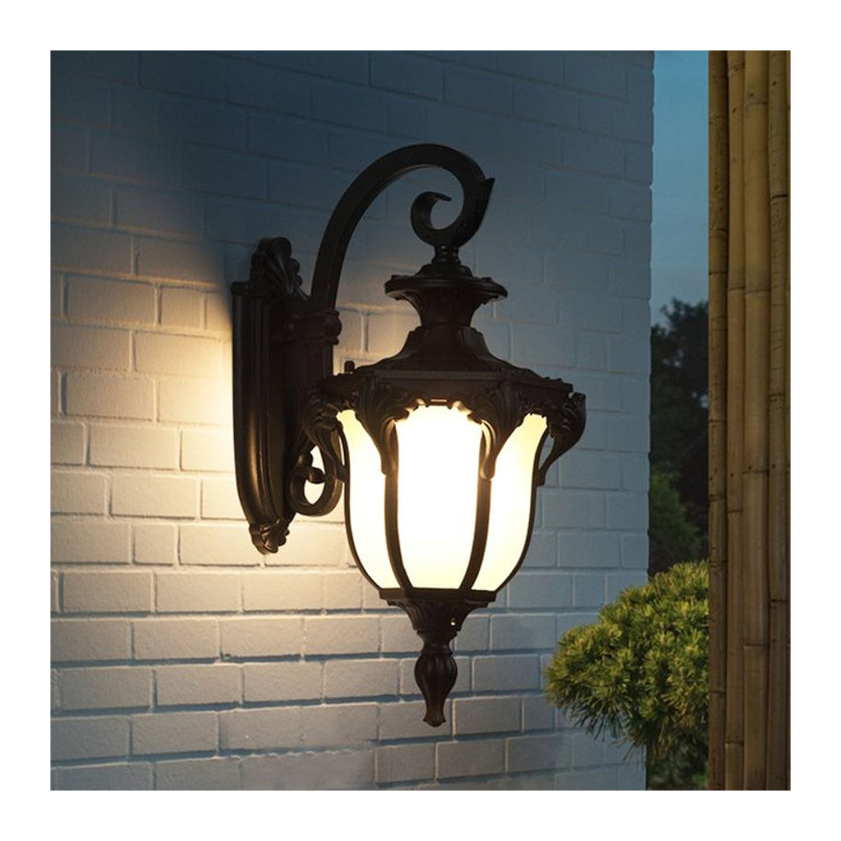 MengJay Retro Wandleuchte aus Metall in Schwarz mit LED für Außenbereich und Innenräume - Bild 1