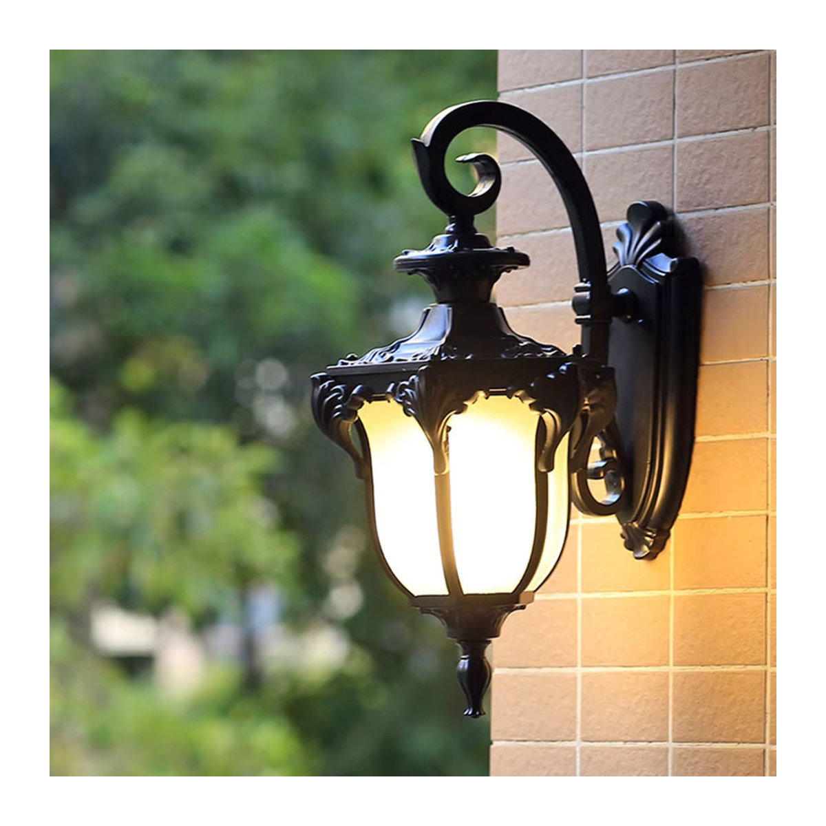 MengJay Retro Wandleuchte aus Metall in Schwarz mit LED für Außenbereich und Innenräume - Bild 2