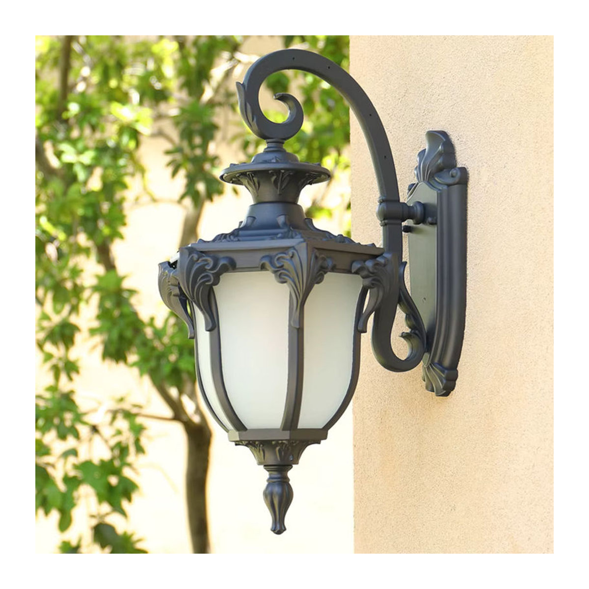 MengJay Retro Wandleuchte aus Metall in Schwarz mit LED für Außenbereich und Innenräume - Bild 3