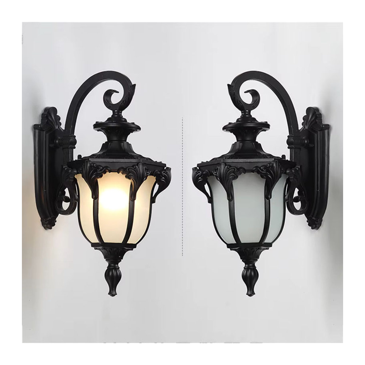 MengJay Retro Wandleuchte aus Metall in Schwarz mit LED für Außenbereich und Innenräume - Bild 4