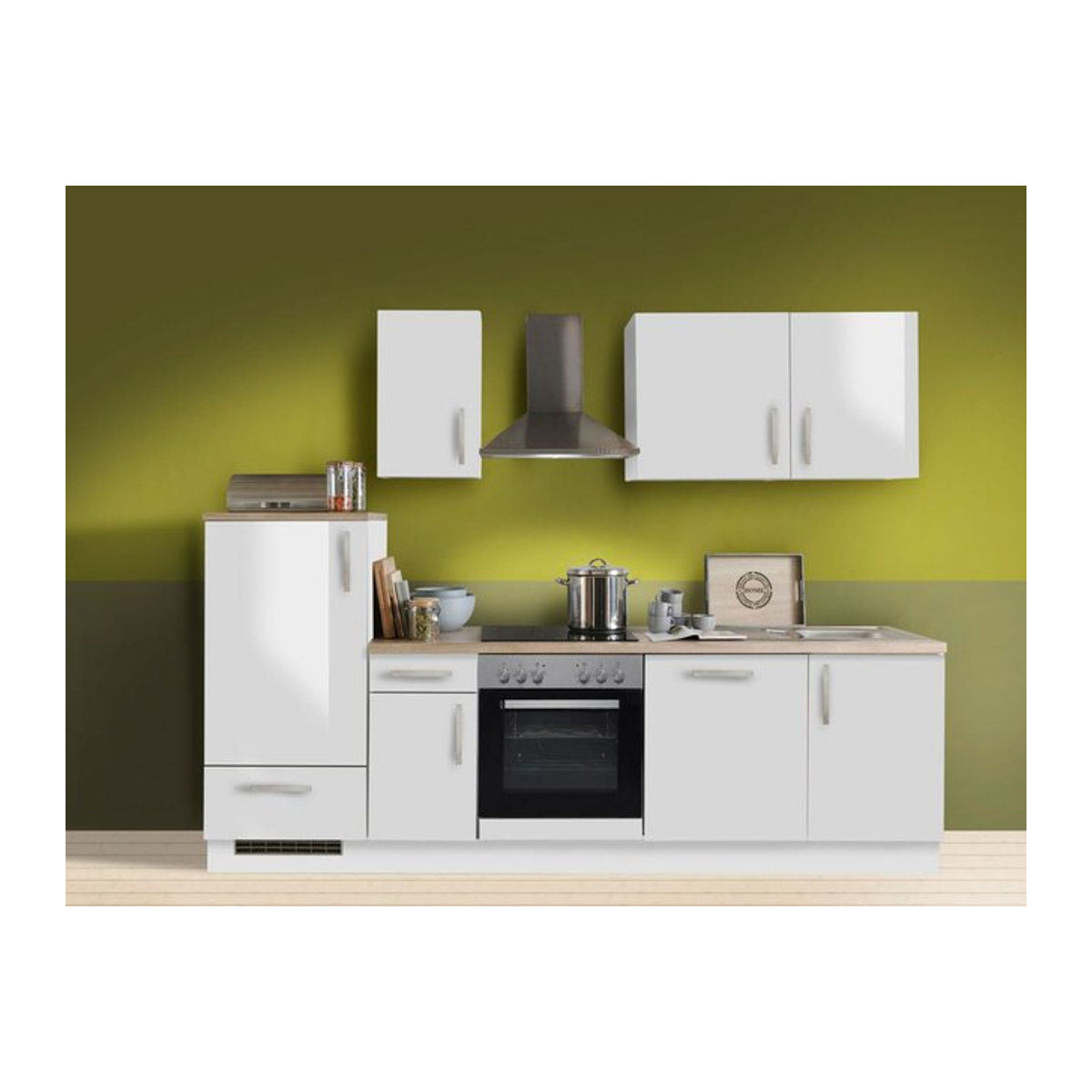 MENKE KÜCHEN Küchenblock White Premium in Weiß mit Elektrogeräten B/H/T: 270 x 224 x 60 cm - Bild 1