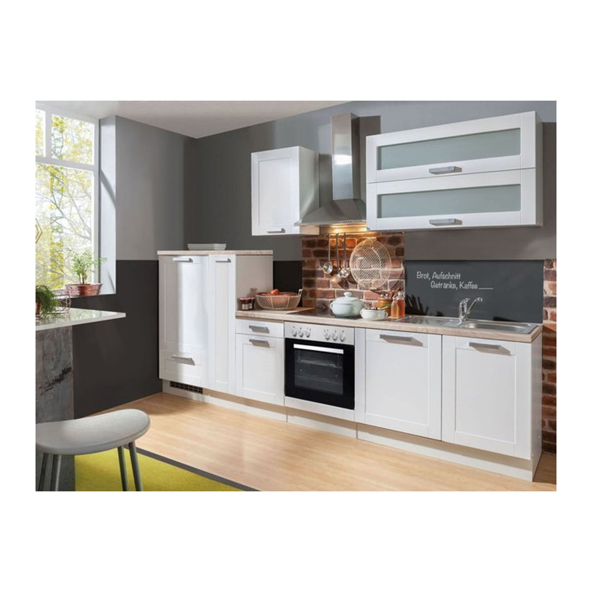 MENKE Küchenblock White Premium Landhaus Stil in Weiß mit E-Geräten B/H/T: 300 x 224 x 60 cm - Bild 1