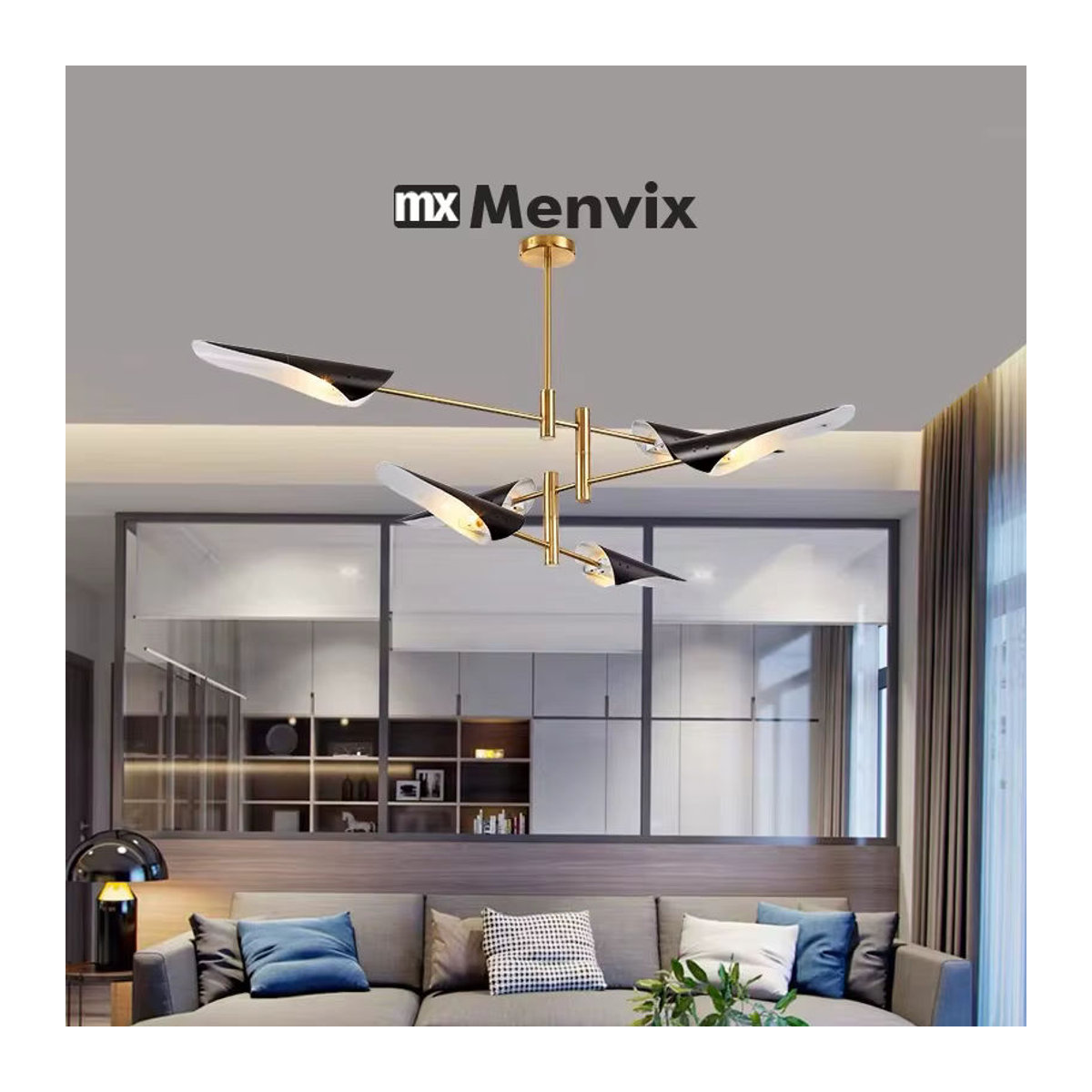 Menvix LED Kronleuchter im modernen skandinavischen Design aus Metall - Bild 2