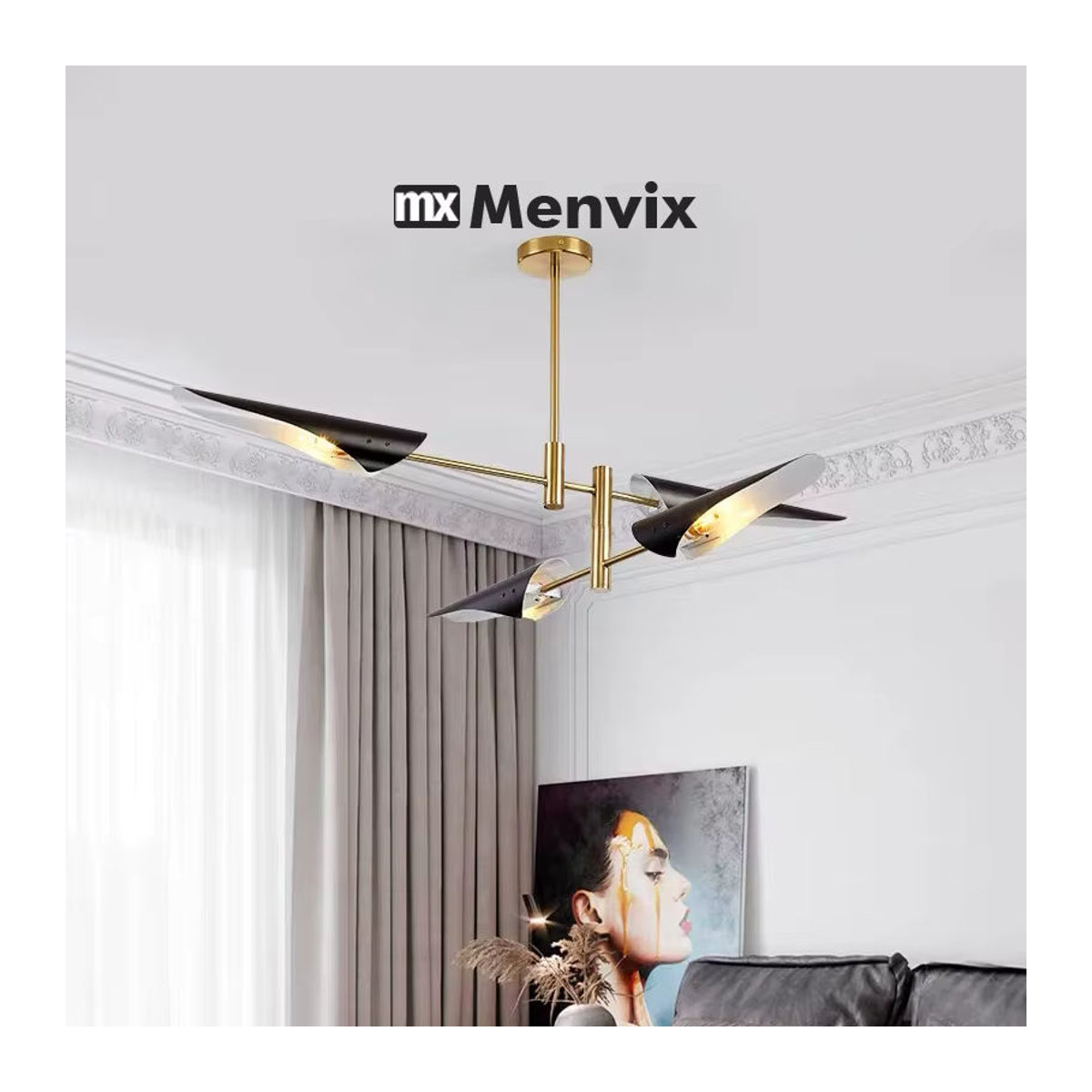 Menvix LED Kronleuchter im modernen skandinavischen Design aus Metall - Bild 3