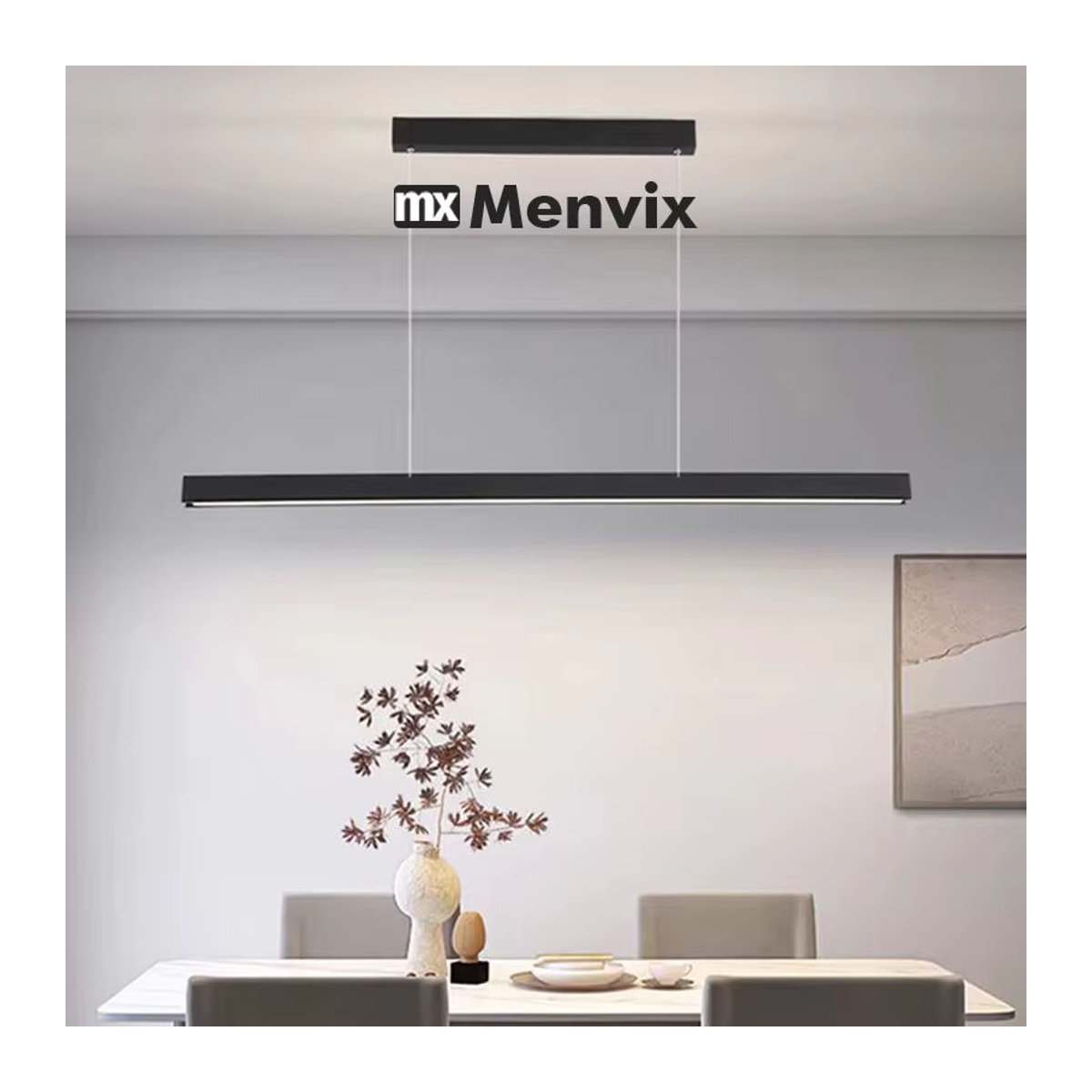 Menvix LED Kronleuchter in Schwarz im modernen skandinavischen Design für Esszimmer, Restaurant und Büro - Bild 3