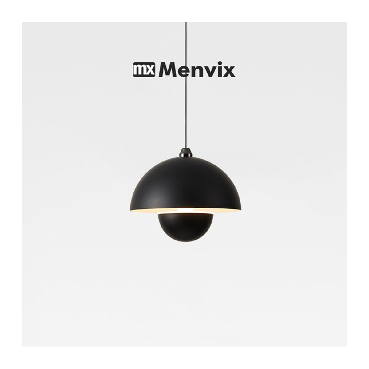Menvix Pendelleuchte Blumenknospe im skandinavischen Design aus Metall, Schwarz, LED-Beleuchtung - Bild 1