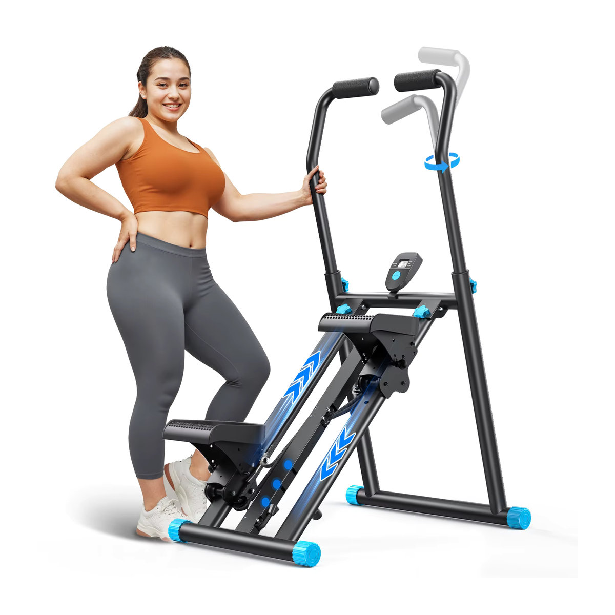 MERACH Treppenstepper Schwarz, kompakter und zusammenklappbarer vertikaler Übungskletterer mit verstellbarem Lenker und Pedalen - Bild 7