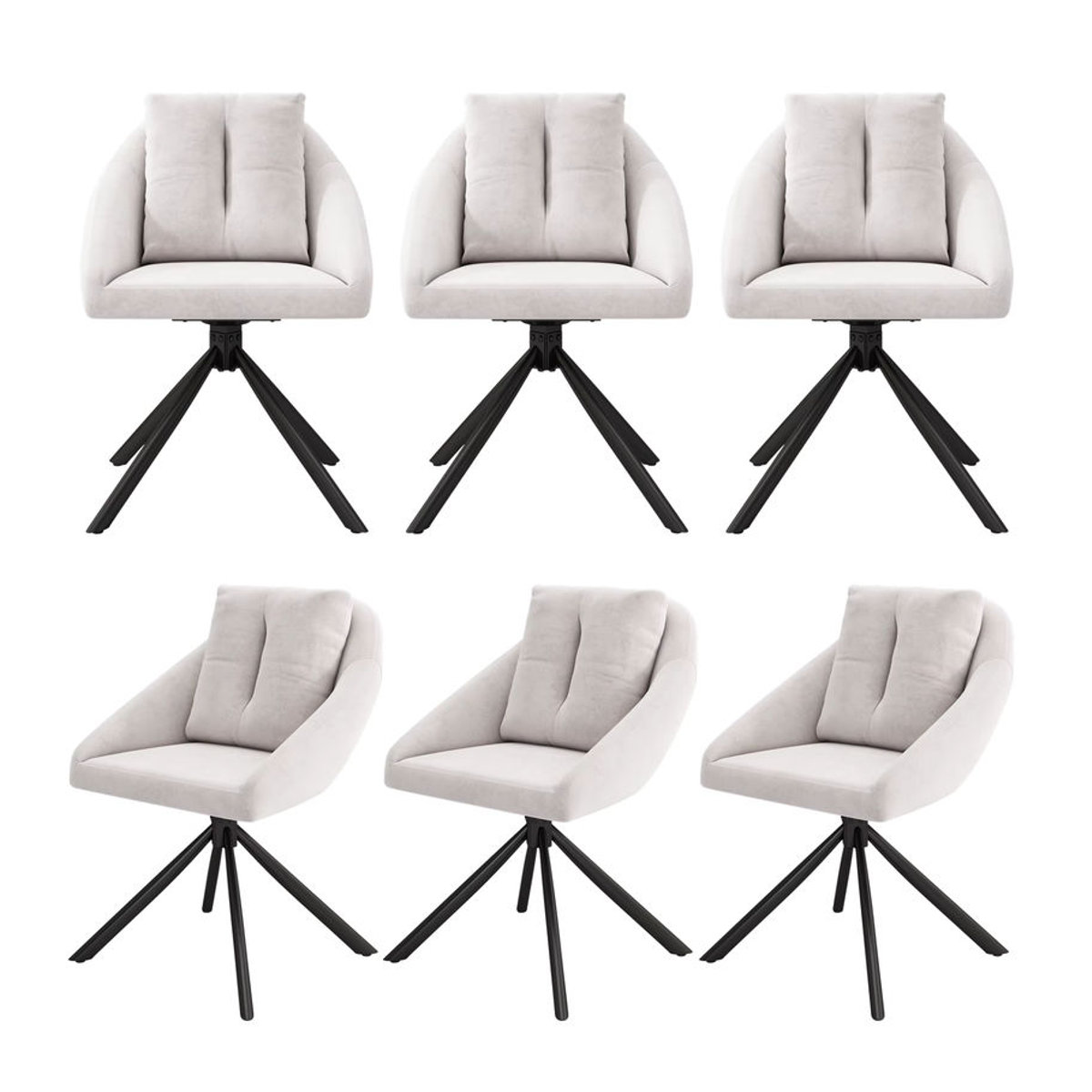 Merax Moderner Esszimmerstuhl aus Samt in Beige drehbar und ergonomisch - Bild 5