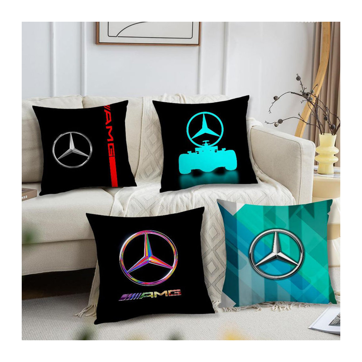 Mercedes-Benz AMG Kissenbezug Sunset Pillow Schwarz B/B: 40,64 x 40,64 cm - Bild 2