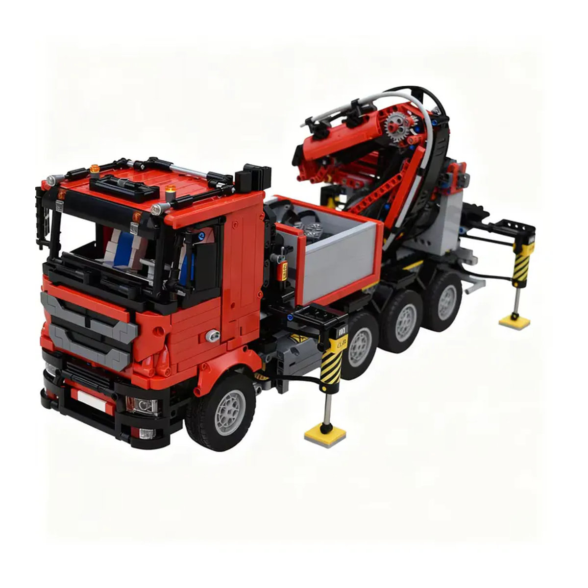 Mercedes-Benz FASSI F1650 LKW-Kran MOC Bausteine Set in Rot mit 3098 Teilen - Bild 2