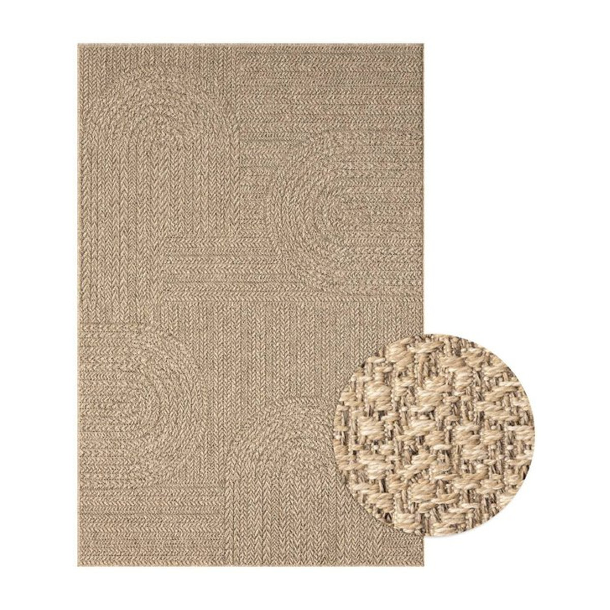 Merinos In-/Outdoor-Teppich Kenzy rechteckig in Natur Braun Beige B/L: 120 x 170 cm - Bild 1