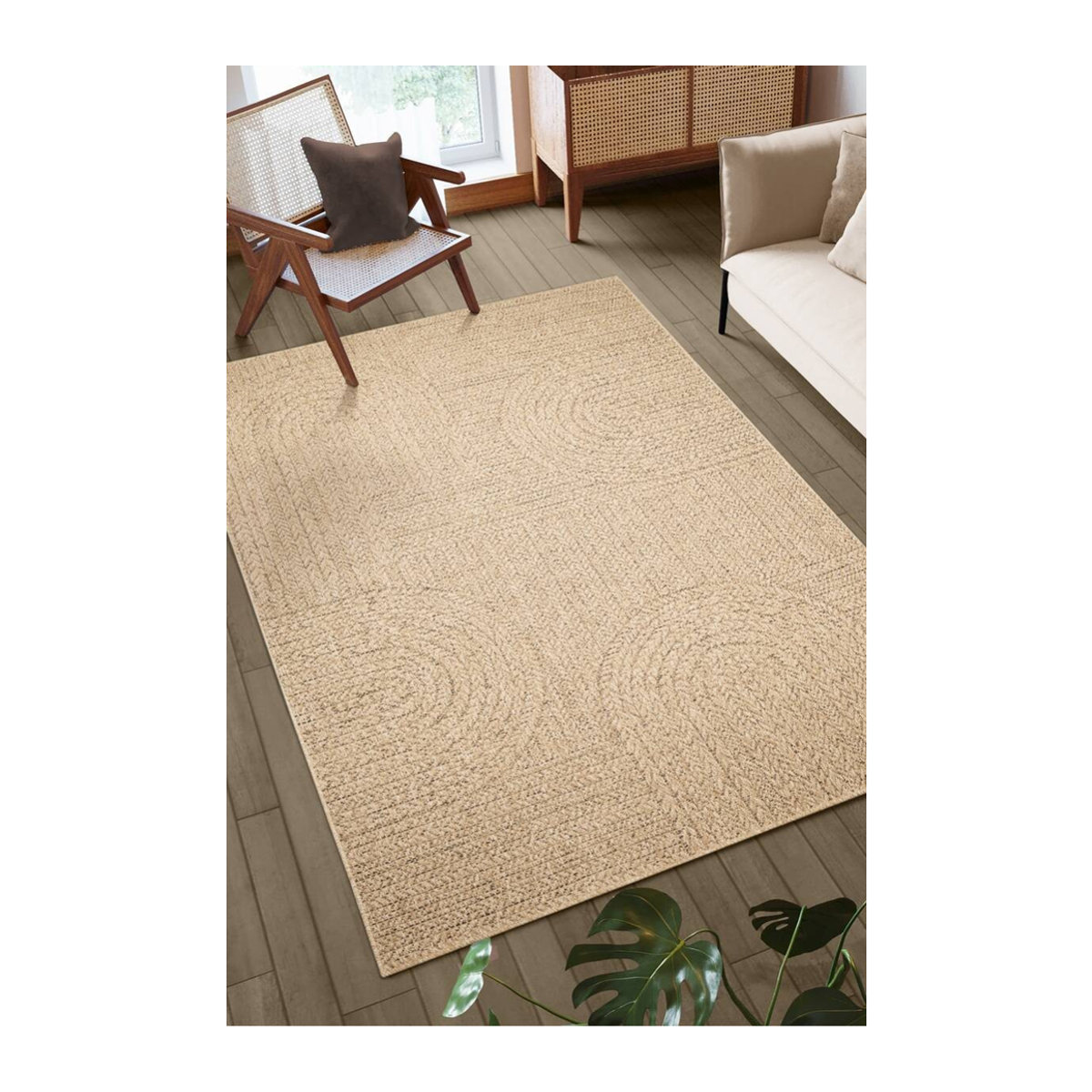 Merinos In-/Outdoor-Teppich Kenzy rechteckig in Natur Braun Beige B/L: 120 x 170 cm - Bild 2