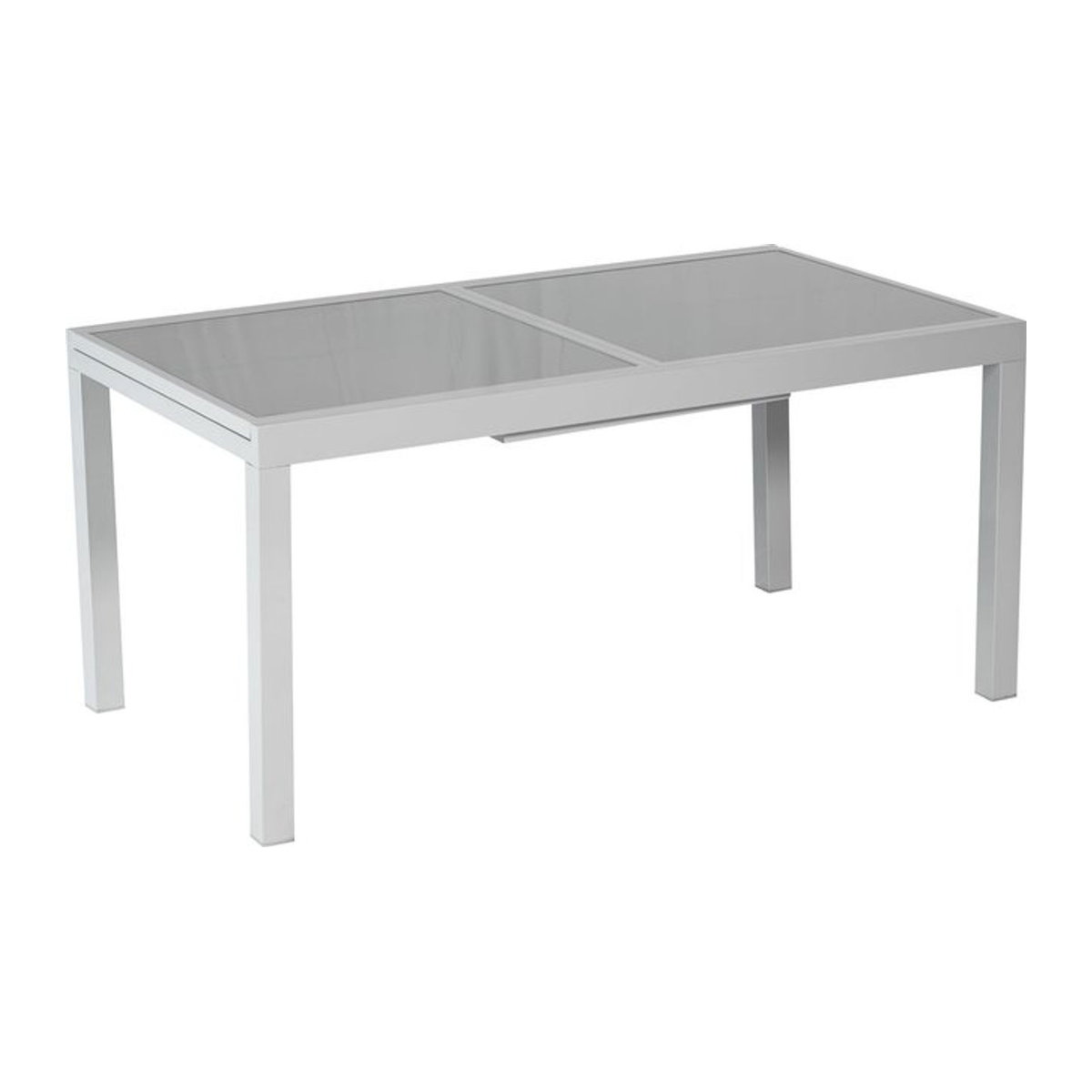 Merxx Ausziehtisch Amalfi in Grau und Silber mit Glasplatte und Aluminiumgestell, B/T/H: 120 x 90 x 75 cm (ausziehbar auf 180 x 90 cm) - Bild 1