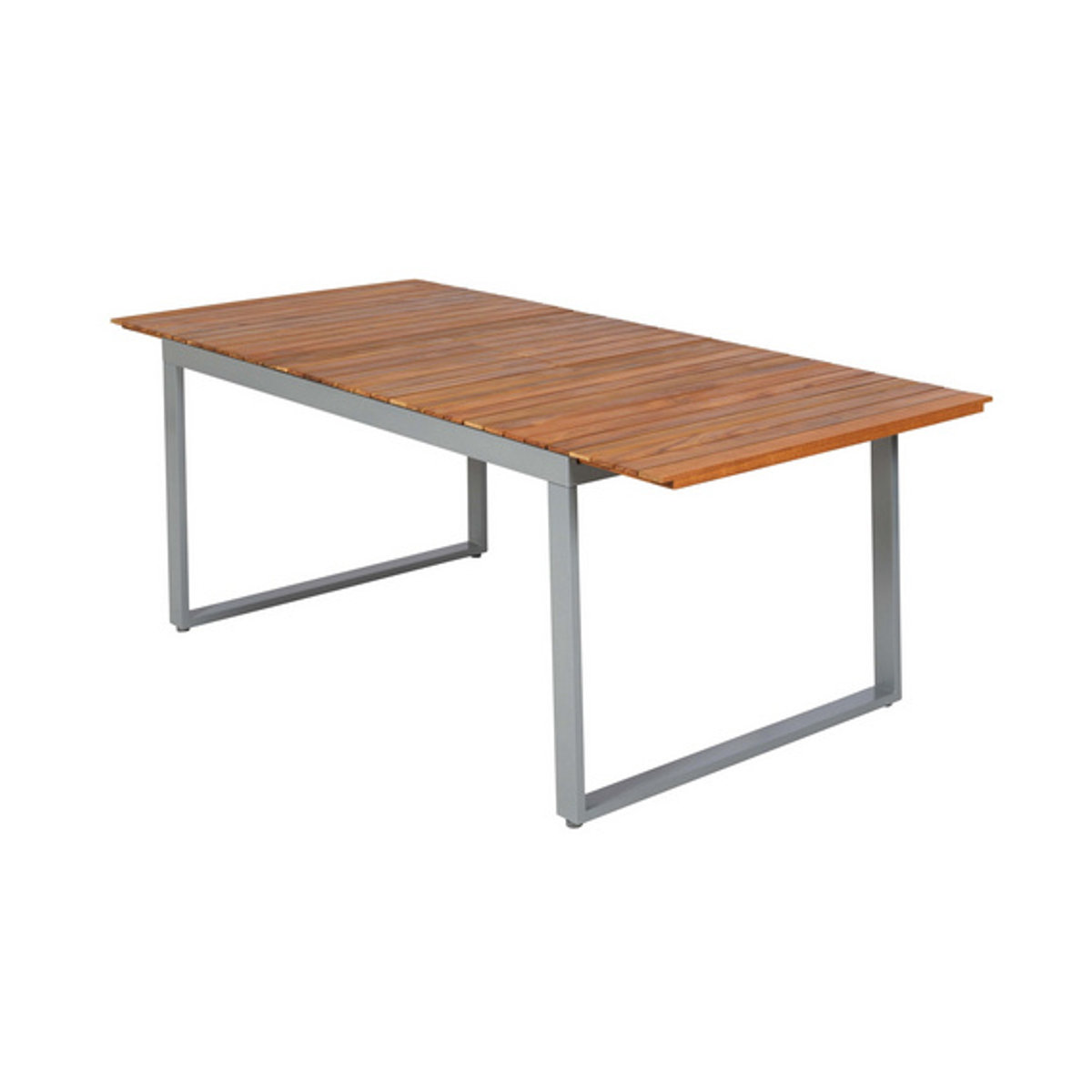 Merxx Gartenmöbel-Set Naxos 7-teilige Tischgruppe mit Ausziehtisch und Klappsesseln aus Aluminium, Akazie und Stoff in Grau, Silber und Braun - Bild 2