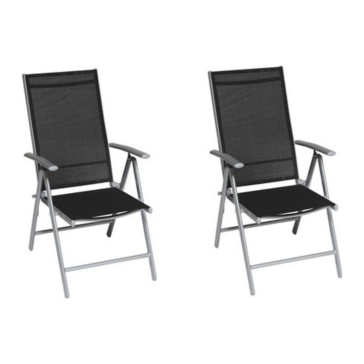 Merxx Klappsessel Amalfi Gartensessel aus Aluminium und Stoff in Schwarz oder Silber - Bild 1