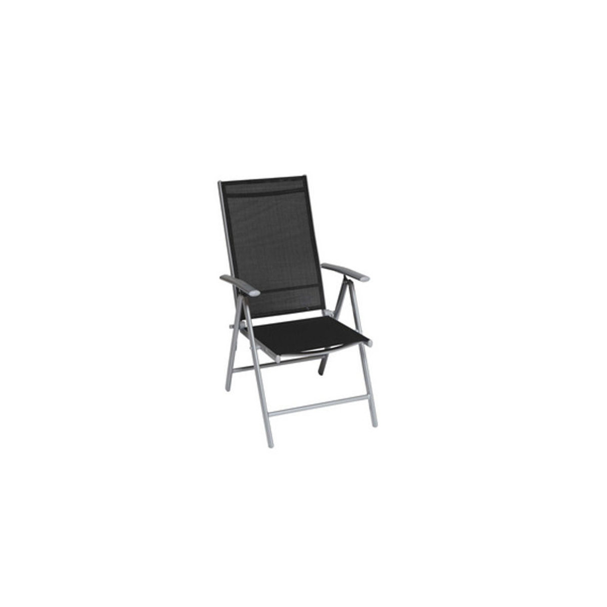 Merxx Klappsessel Amalfi Gartensessel aus Aluminium und Stoff in Schwarz oder Silber - Bild 2