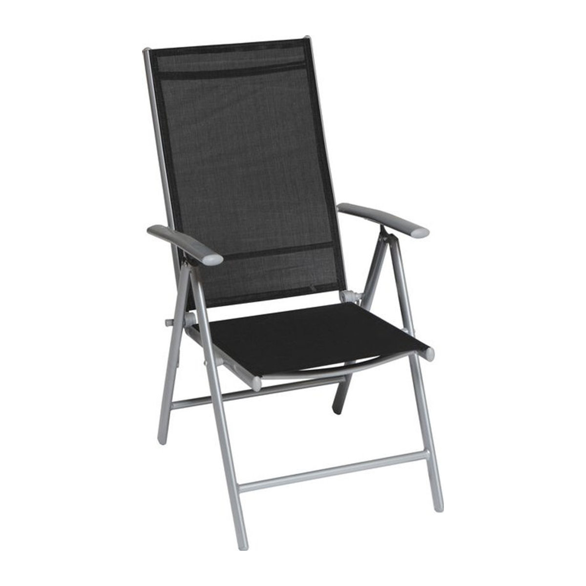 Merxx Klappsessel Amalfi Gartensessel aus Aluminium und Stoff in Schwarz oder Silber - Bild 4