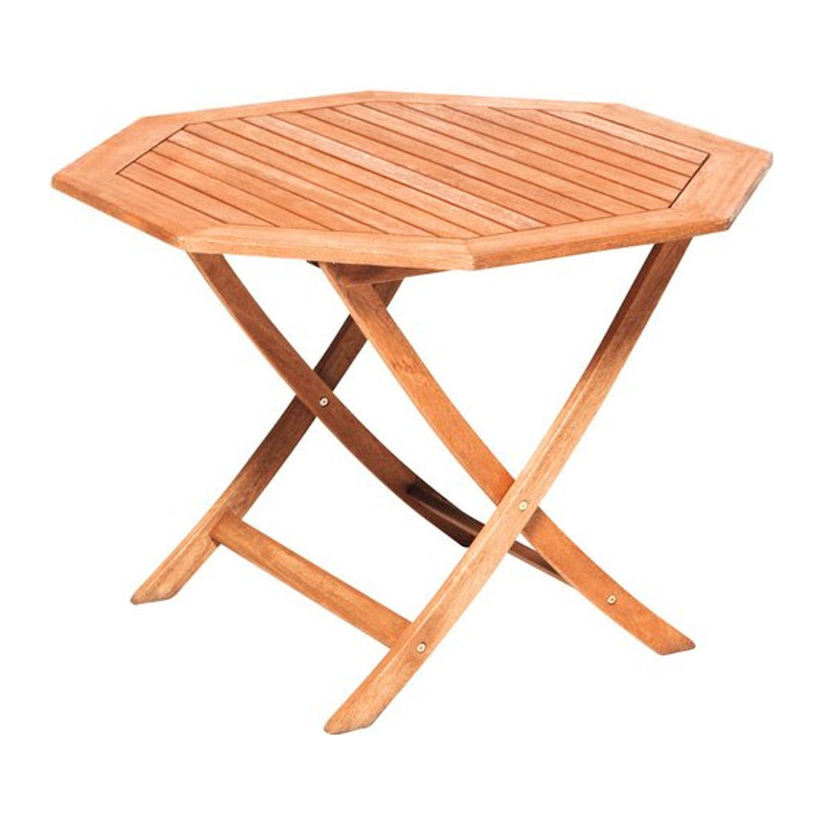 Merxx Klapptisch aus Eukalyptus in Beige, Rund, Ø 110 cm, Höhe: 74 cm - Bild 1