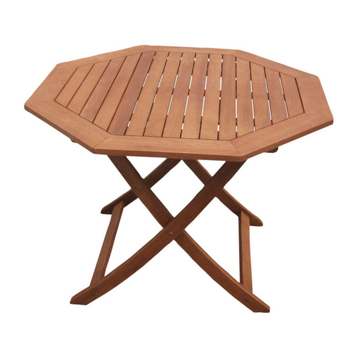 Merxx Klapptisch aus Eukalyptus in Beige, Rund, Ø 110 cm, Höhe: 74 cm - Bild 3