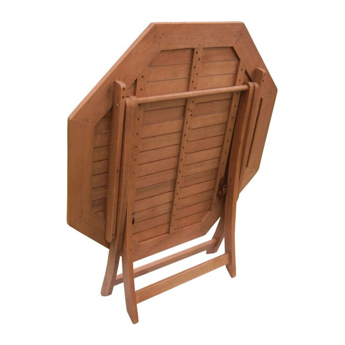 Merxx Klapptisch aus Eukalyptus in Beige, Rund, Ø 110 cm, Höhe: 74 cm - Bild 4