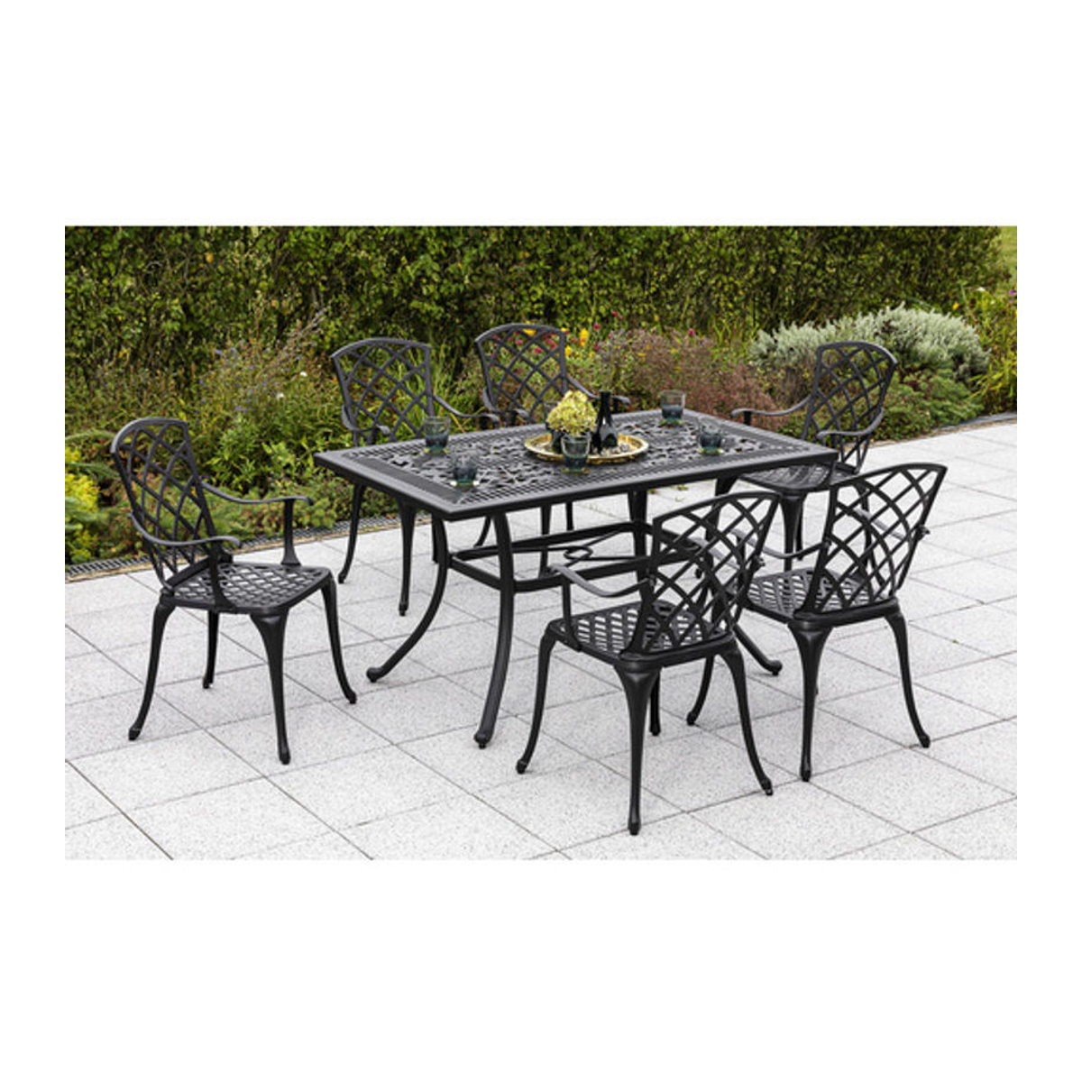 Merxx Rhodos Essgruppe 7-teiliges Set aus Aluminium in Anthrazit und Schwarz - Bild 2