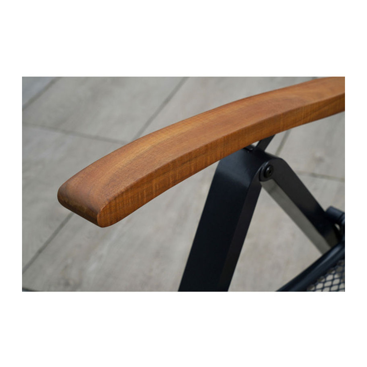 Merxx Tilos Klappsessel aus Metall und Akazienholz in Grau B/H/T: 60 x 116 x 79 cm - Bild 2