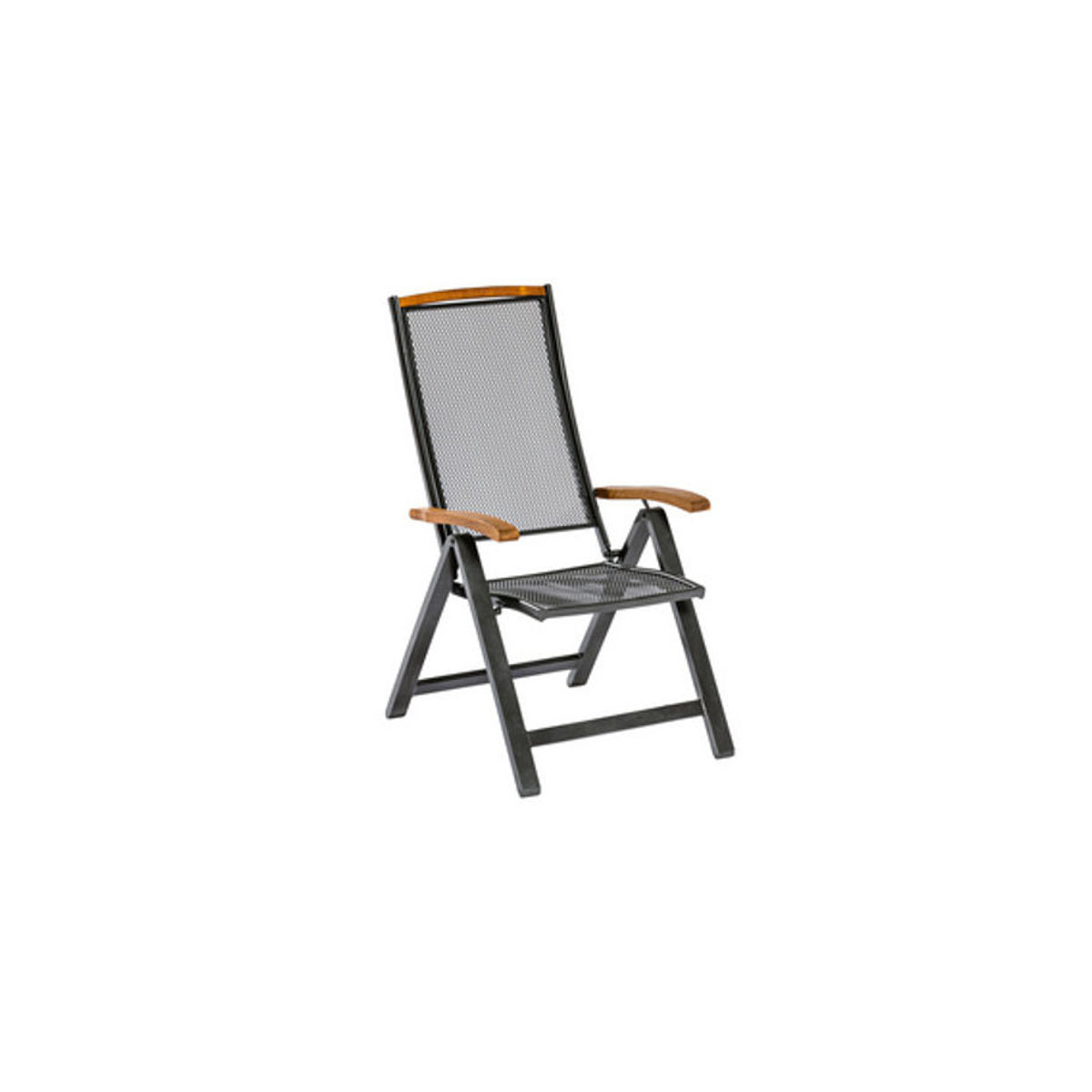 Merxx Tilos Klappsessel aus Metall und Akazienholz in Grau B/H/T: 60 x 116 x 79 cm - Bild 3