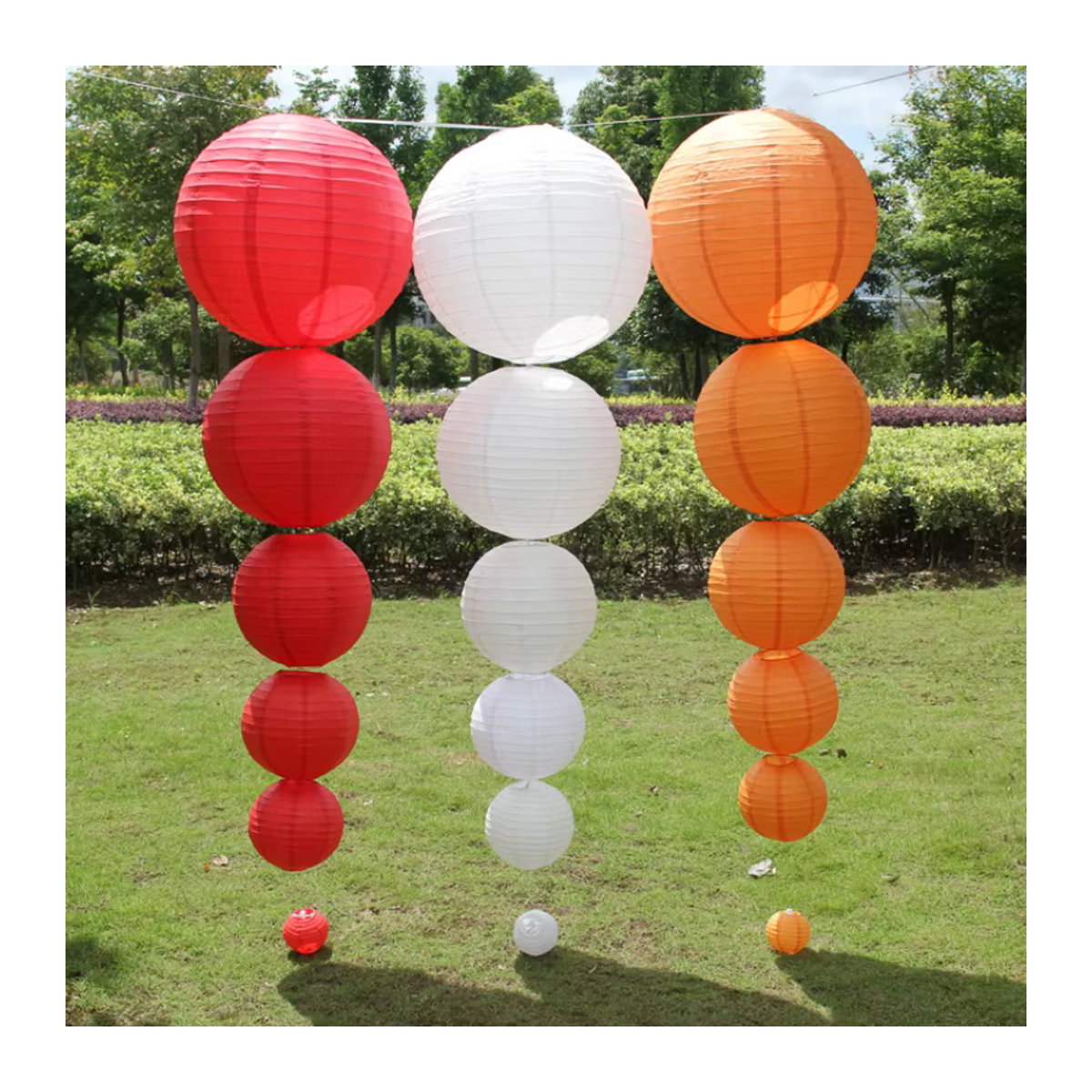Merylover Dekorative Papier Lampion Kugeln im orientalischen Stil für Hochzeit und Party, Mehrfarbig und Blau, Durchmesser: 10 cm bis 40 cm - Bild 2