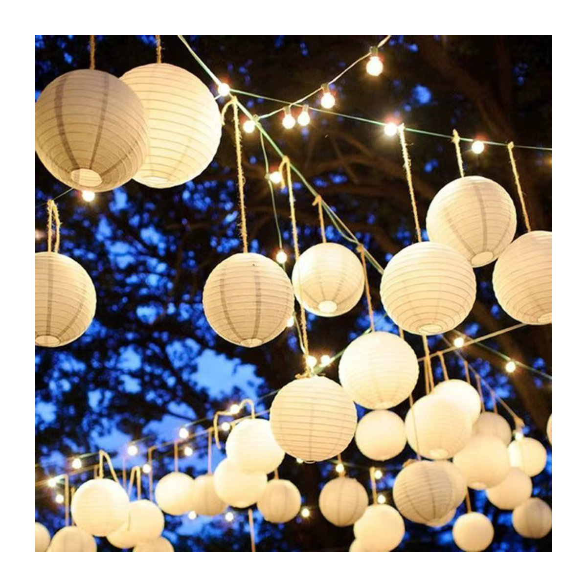 Merylover Dekorative Papier Lampion Kugeln im orientalischen Stil für Hochzeit und Party, Mehrfarbig und Blau, Durchmesser: 10 cm bis 40 cm - Bild 3