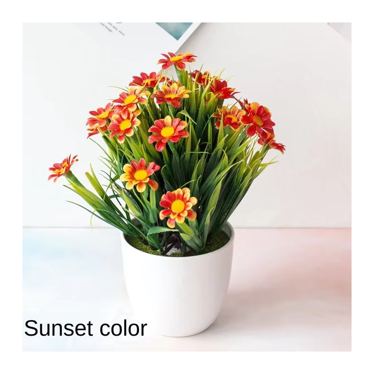 Merylover Künstlicher Bonsai als Topfpflanze in Orange und Mehrfarbig für ästhetische Dekoration - Bild 3