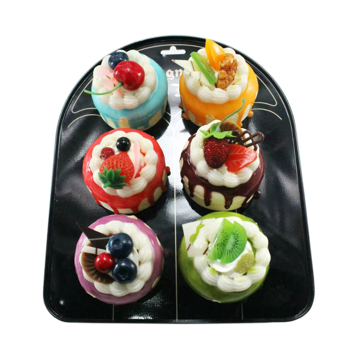 Merylover Künstliches Obst und Dessert Modell in Mehrfarbig und Grün zur Dekoration für Fotografie und Tee Tisch - Bild 3
