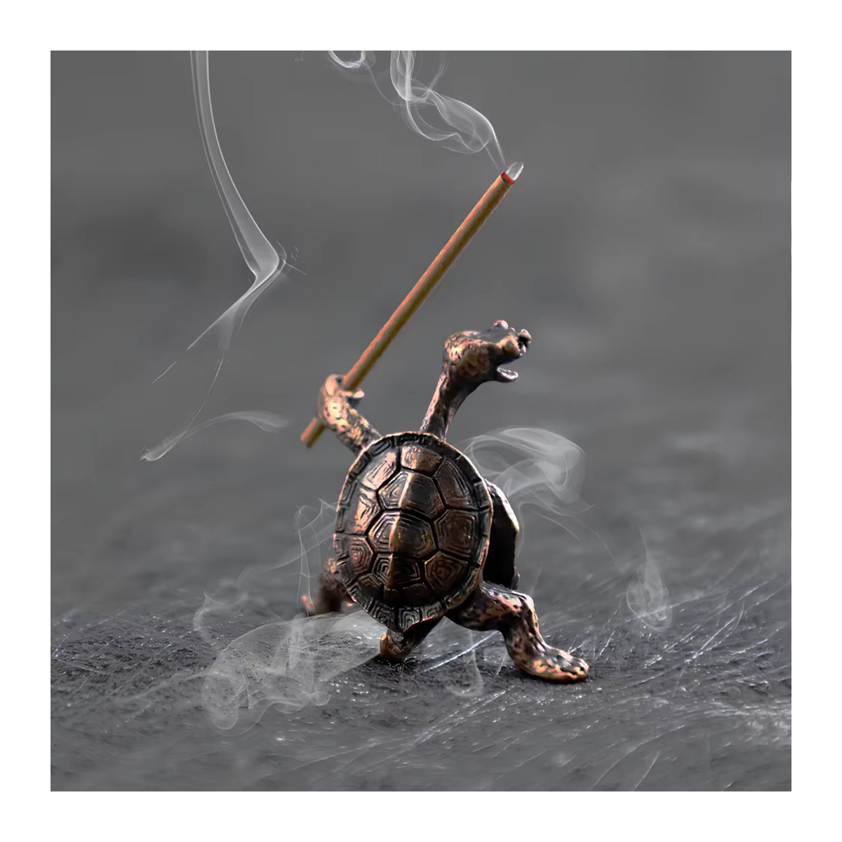 Messing-Schildkröten-Räuchergefäß in Gold und Kupfer als dekorative Metallstatuen für deine Meditation - Bild 6