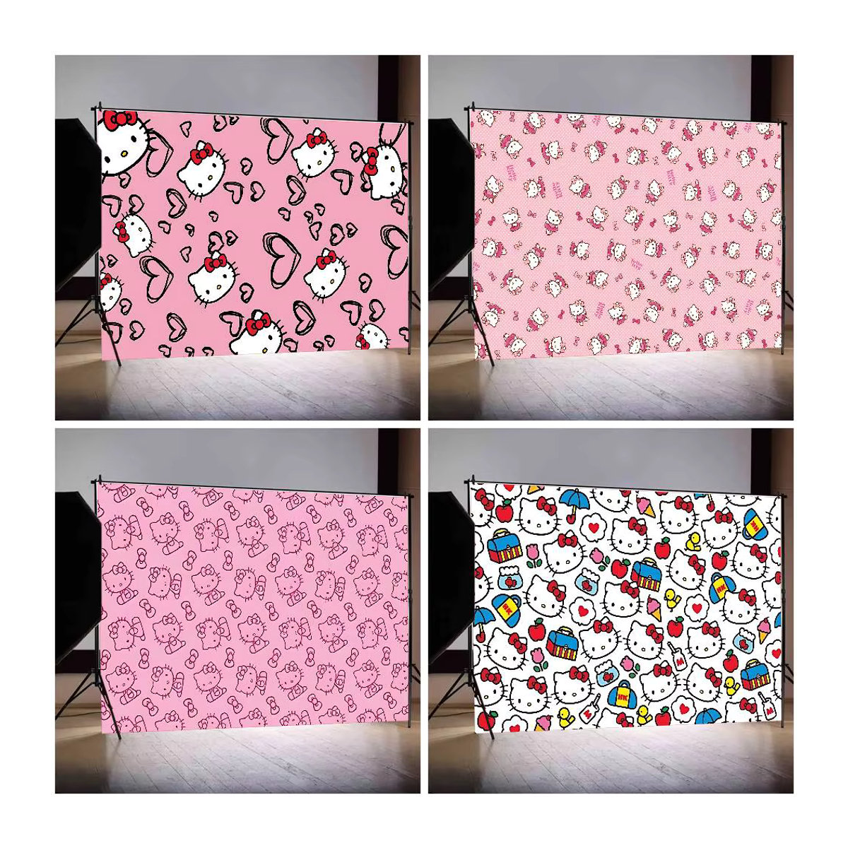 Mesuca Hello Kitty Fotohintergrund Dekoration in Rosa für Kindergeburtstage und Fotografie - Bild 5