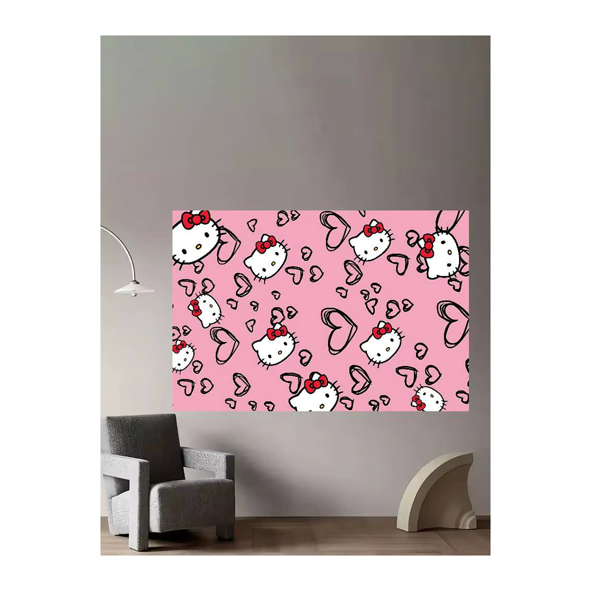 Mesuca Hello Kitty Fotohintergrund Dekoration in Rosa für Kindergeburtstage und Fotografie - Bild 7