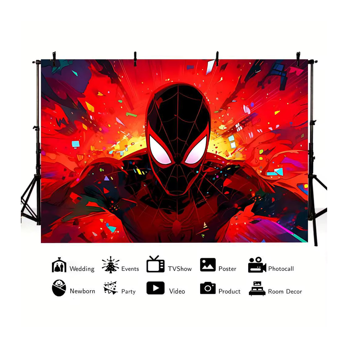 Mesuca Spider-Man Fotografie Poster für Kinder, mehrfarbig, Querformat - Bild 3