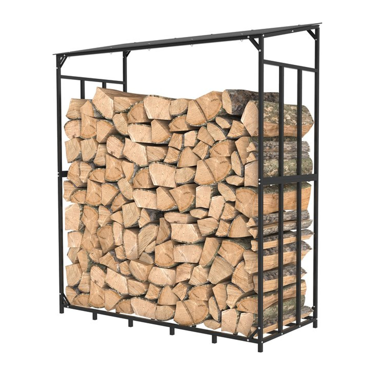 Metall Kaminholzregal in Anthrazit als wetterfester Kaminholzunterstand für den Garten mit einem Volumen von 1,66 m³ - Bild 1